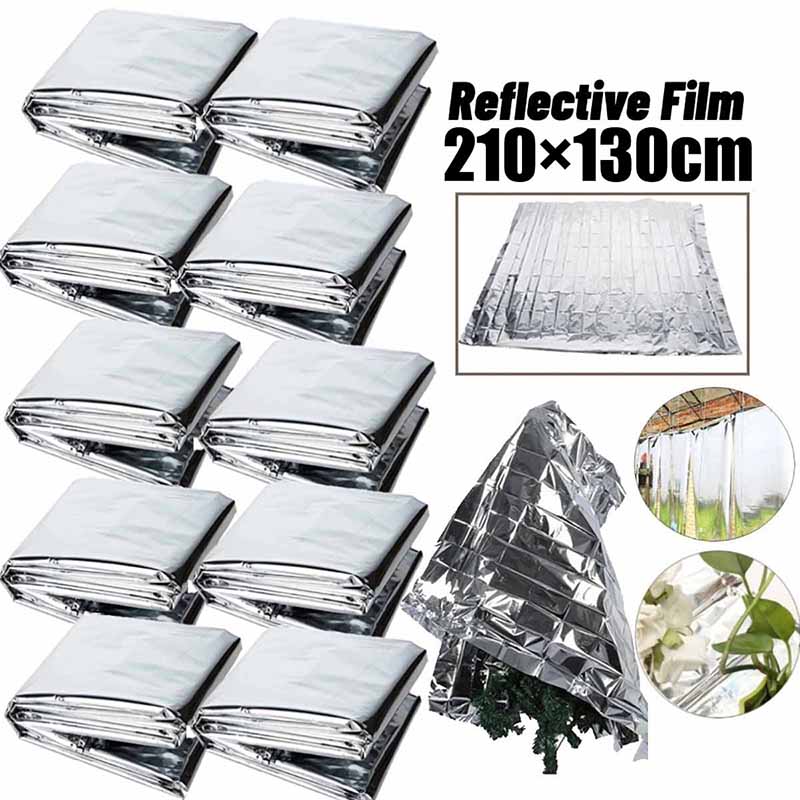 Greenhouse Plastic Film - 1-10 buah lapisan Mylar perak taman,