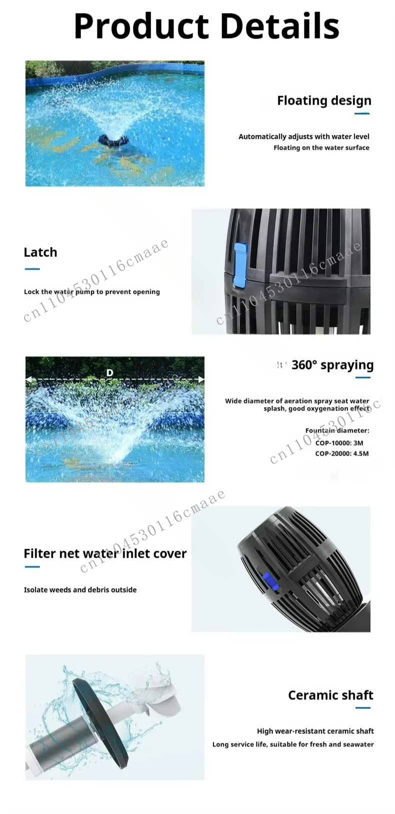 Pompa air mancur mengambang LE - Farm Pond Liner ulasan dan harga